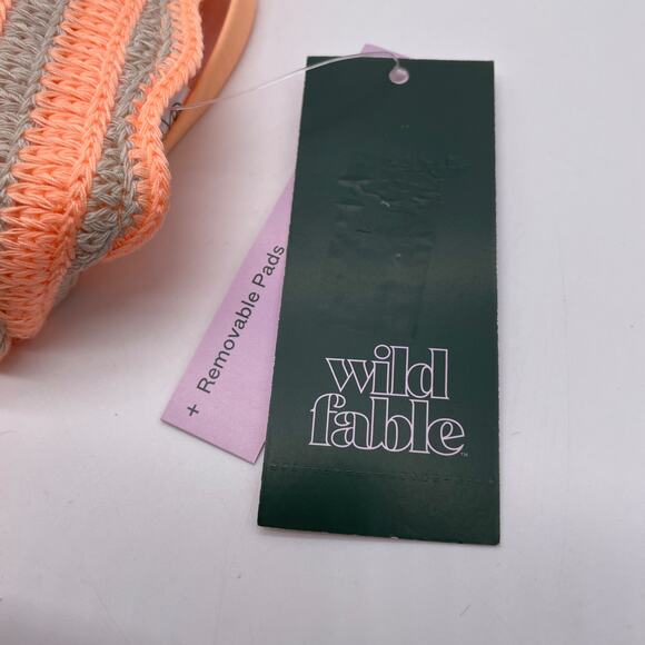 Wild Fable Women's Swim Crochet Triangle Bikini Top Orange Gray Size XS - Picture 2 of 5